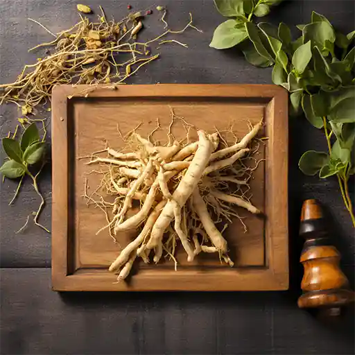 Ashwaganda Root On Chopping Board
