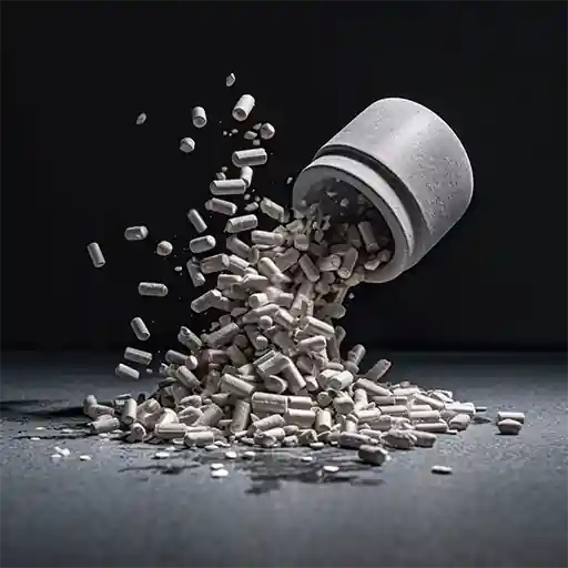 Magnesium Supplement Spilling Out Of The Bottle