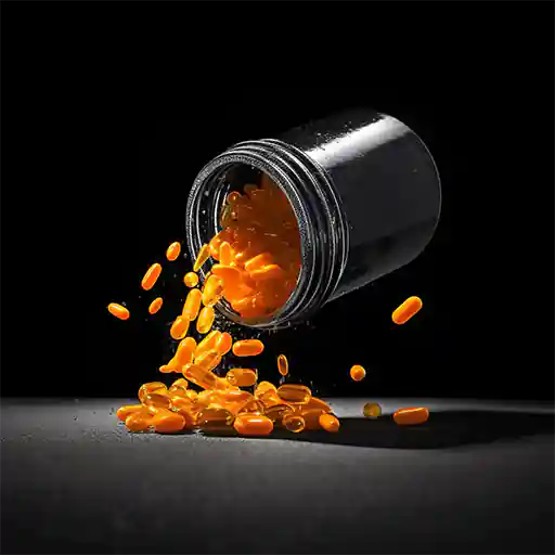Vitamin-A Supplement Spilling Out Of The Bottle